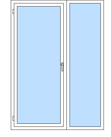 Jednokrídlové s 1 bočným pevným (fixným) dielom