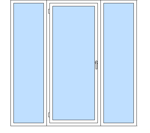 Jednokrídlové s 2 bočnými pevnými (fixnými) diely