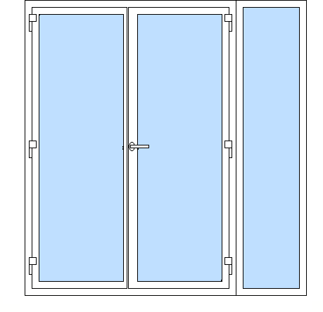 Dvojkrídlové s bočným pevným (fixným) dielom