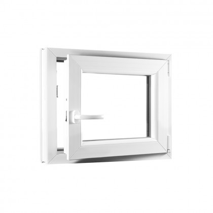 Jednokrídlové plastové okno PREMIUM, otváravo - sklopné pravé 600 x 550