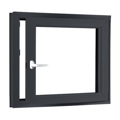 Jednokrídlové pivničné plastové okno OLIMPIA 60 AD, pravé