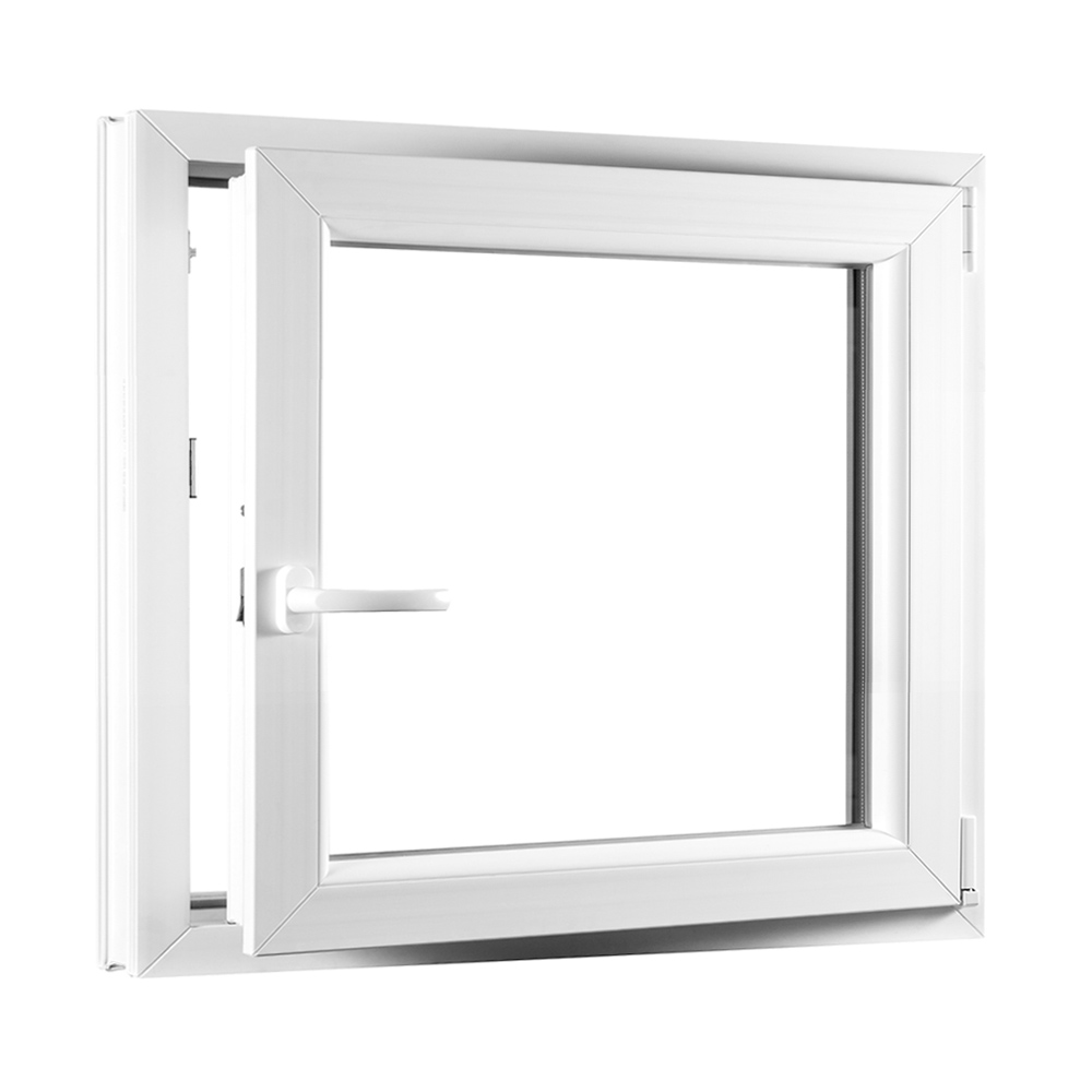 E-shop SKLADOVE-OKNA.sk - Jednokrídlové plastové okno PREMIUM, otváravo - sklopné pravé - 800 x 800 mm, barva biela