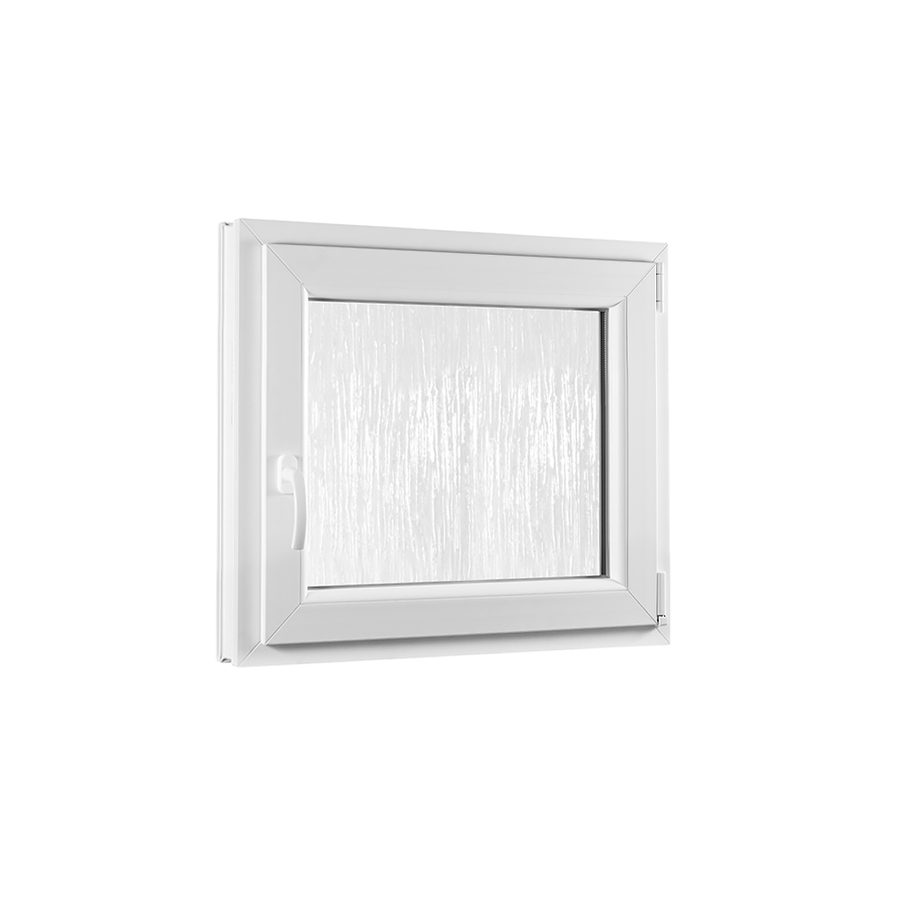 E-shop SKLADOVE-OKNA.sk - Jednokrídlové plastové okno, otváravo - sklopné pravé, sklo kôra - 500 x 500 mm, barva biela