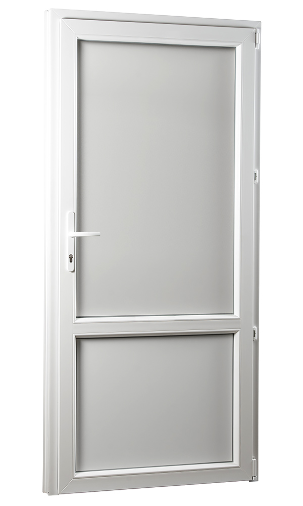 SKLADOVE-OKNA.sk - Vedľajšie vchodové dvere PREMIUM, plné, pravé - 880 x 2080 mm, barva biela