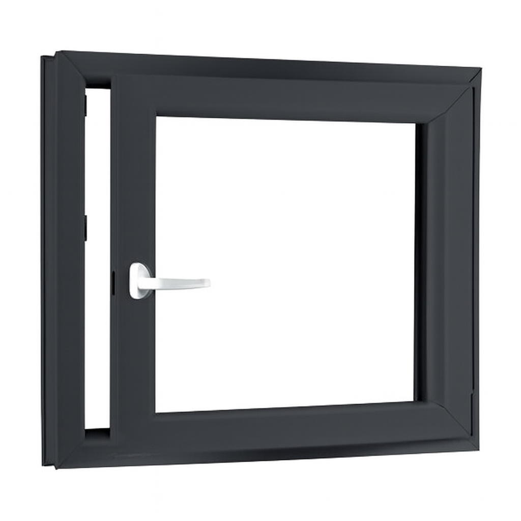 Jednokrídlové pivničné plastové okno OLIMPIA 60 AD, pravé