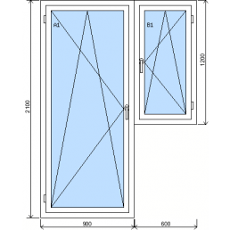 Zostava balkónových dverí a jednokrídlového okna