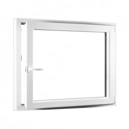 Jednokrídlové plastové okno PREMIUM, otváravo - sklopné pravé 1100 x 1000