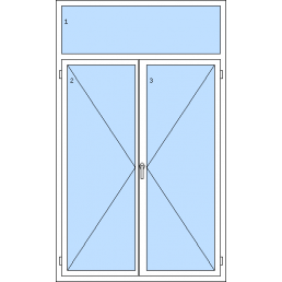 Dvojkrídlové balkónové dvere s nadsvetlíkom