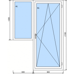 Zostava fixného okna a balkónových dverí