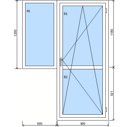 Zostava fixného okna a balkónových dverí
