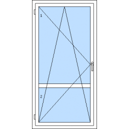 Balkónové dvere - otváravo-sklopné ľavé s priečkou
