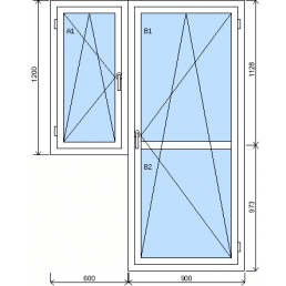Zostava jednokrídlového okná a balkónových dverí