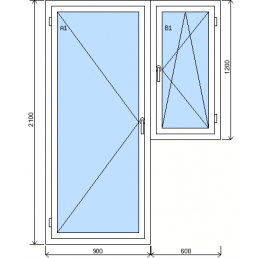Zostava balkónových dverí a jednokrídlového okna