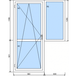 Zostava balkónových dverí a fixného okna