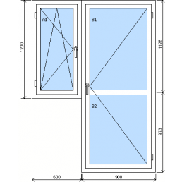 Zostava jednokrídlového okná a balkónových dverí