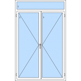 Dvojkrídlové balkónové dvere s nadsvetlíkom