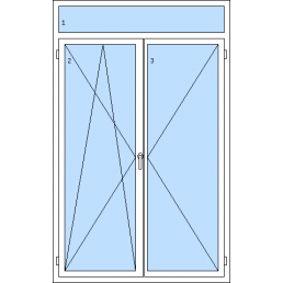 Dvojkrídlové balkónové dvere s nadsvetlíkom