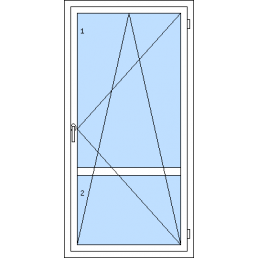 Balkónové dvere - otváravo-sklopné pravé s priečkou