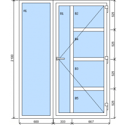 Zostava fixného okna + vchodových dverí