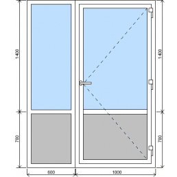 Zostava fixného okna + vchodových dverí