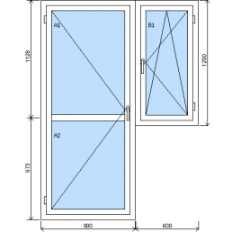 Zostava balkónových dverí a jednokrídlového okna