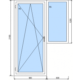 Zostava balkónových dverí a fixného okna