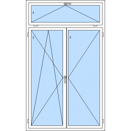 Dvojkrídlové balkónové dvere s nadsvetlíkom